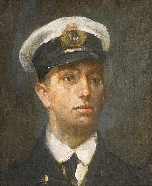 Lieutenant William Edward Sanders, 1883-1917, VC, DSO, RNR, 1918, Ambrose McEvoy