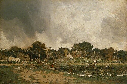 The Outskirts of a Village, 1852, Adolphe Hervier