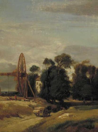 Landscape with trees and quarry, 1850, Adolphe Hervier
