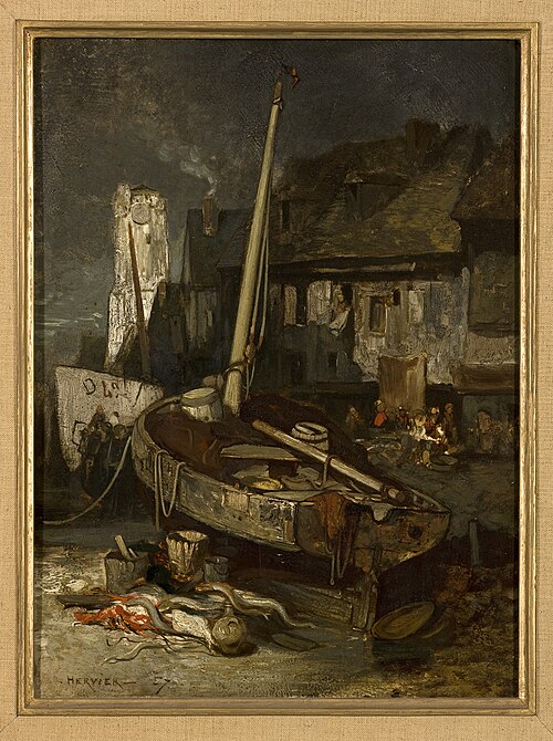La barque échoué, 1857, Adolphe Hervier