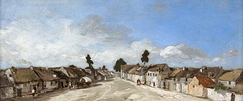 Village Scene, Barbizon, 1855, Adolphe Hervier