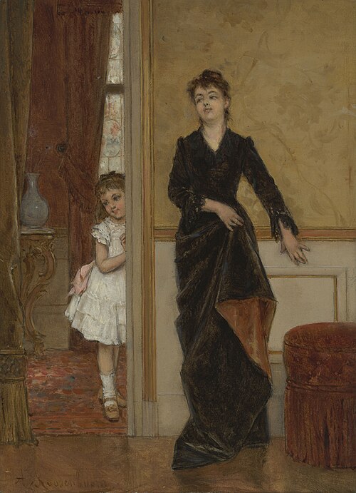 Coquette et jeune fille, 1900, Albert Roosenboom
