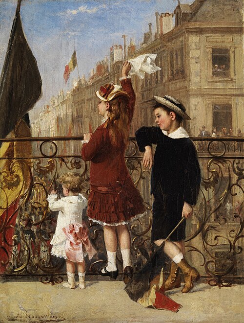 Waving to the Procession, Brussels, 1880, Albert Roosenboom
