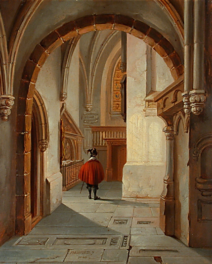 Church interior, 1868, Albertus Verhoesen