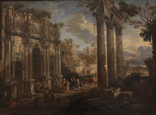 Vue des ruines du Forum romain, 1700, Alessandro Salucci