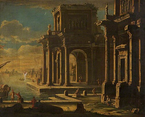 A Capriccio of Classical Buildings in a Port, , Alessandro Salucci