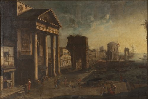 Harbour with Capriccio, , Alessandro Salucci