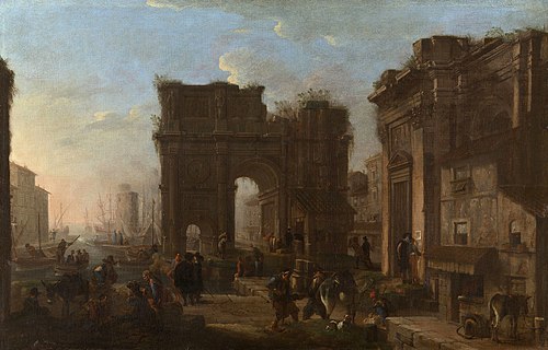 A Seaport with Figures, 1656, Alessandro Salucci