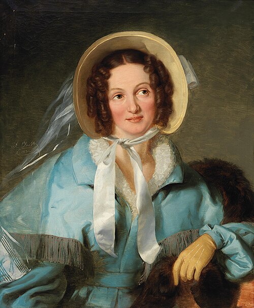 Bildnis einer Dame mit Hut, 1836, Alexander Clarot