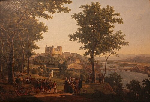 Vue du château de Pau prise du grand parc, 1814, Alexandre Millin du Perreux