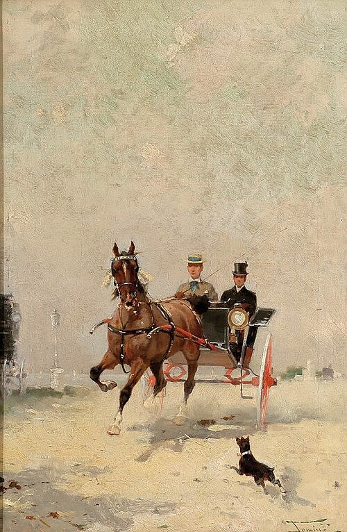 Carriage riding, 1936, Alfredo Tominz