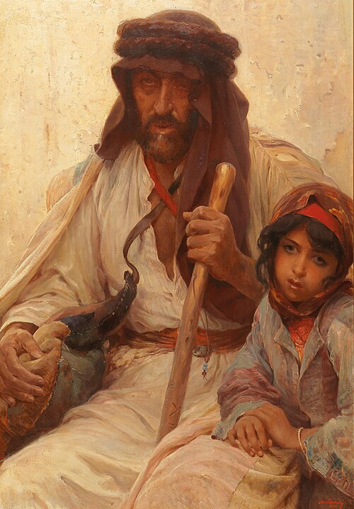 Bedouin and Young Girl, 1904, Alois Hans Schram