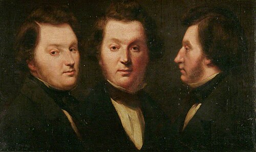 Three Portraits of the Artist, 1838, Anthony Sandys