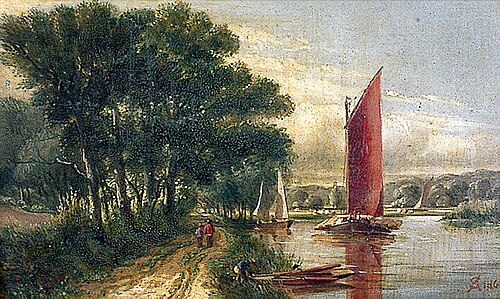 Whitlingham Reach, near Norwich, 1860, Anthony Sandys