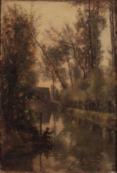 Landscape with Fishermen, , Antoine Émile Plassan