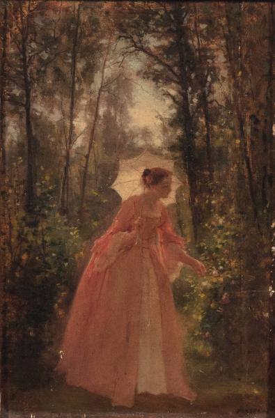 Lady in Garden, , Antoine Émile Plassan