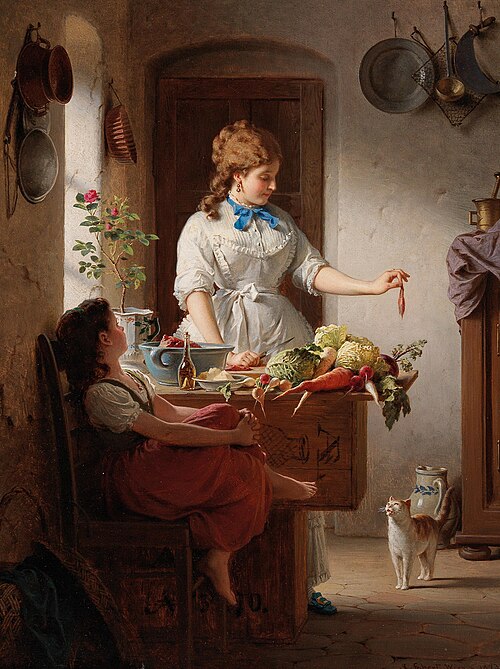 A Kitchen Idyll, 1873, Anton Ebert