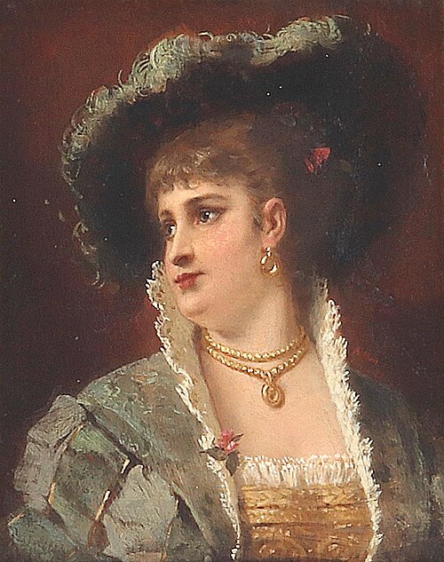 Elegante Dame, 1881, Anton Ebert