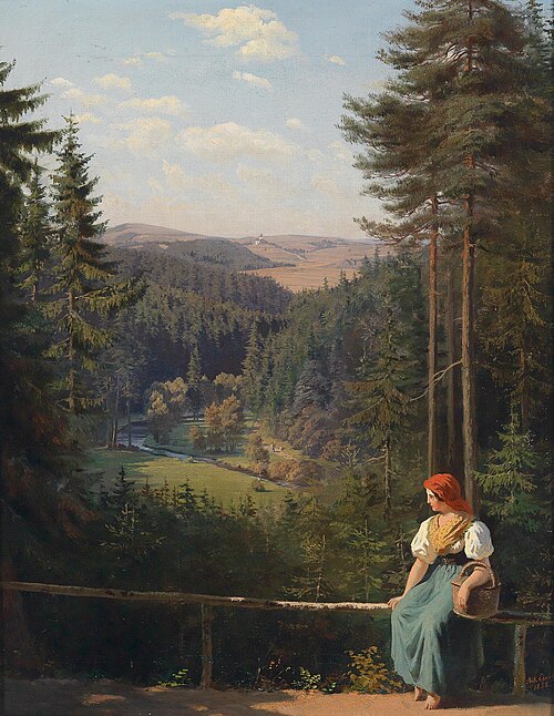 Rast in Algae'n Thal bei Tachau, 1858, Anton Ebert