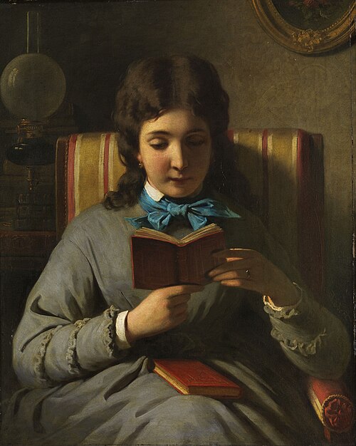 Lesendes Mädchen., 1896, Anton Ebert