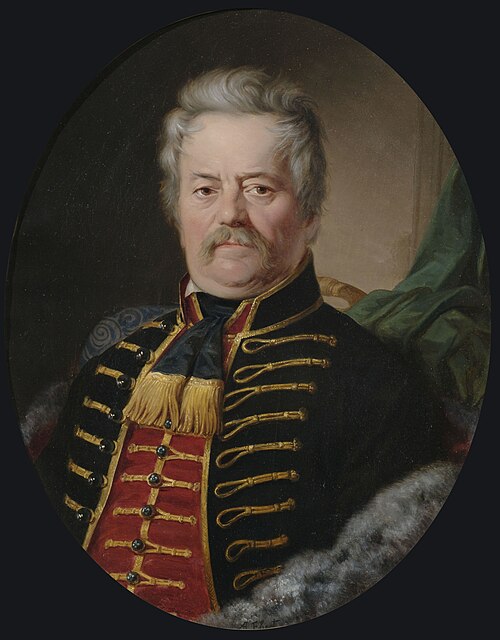Bildnis eines vornehmen Herrn in Husarenuniform., , Anton Ebert