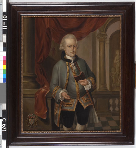 Portrait of Juliaan van Groenewegen (1739-1773), husband of Anna Elisabeth Chasteleyn, 1767, August Christian Hauck