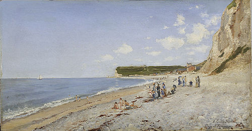 The Beach at Fécamp, 1875, Auguste-Emile Flick