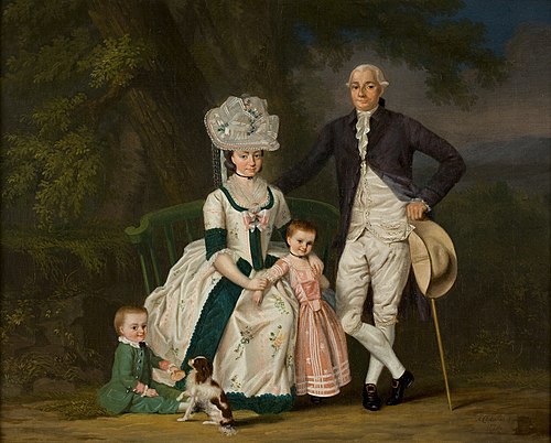 Guilaume François Imbert de Wattines met echtgenote en kinderen in een landschap, 1778, Augustijn Claterbos