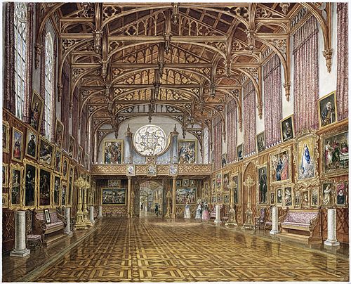 Interior of the Gothic Hall, Kneuterdijk Palace, The Hague, 1846, Augustus Wijnantz