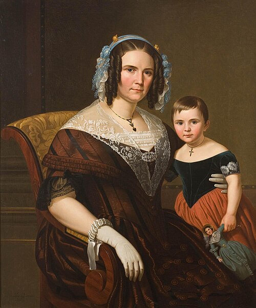 Portrait of Mother and Child, 1841, Basile De Loose