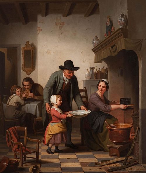 Wafels bakken, 1853, Basile De Loose