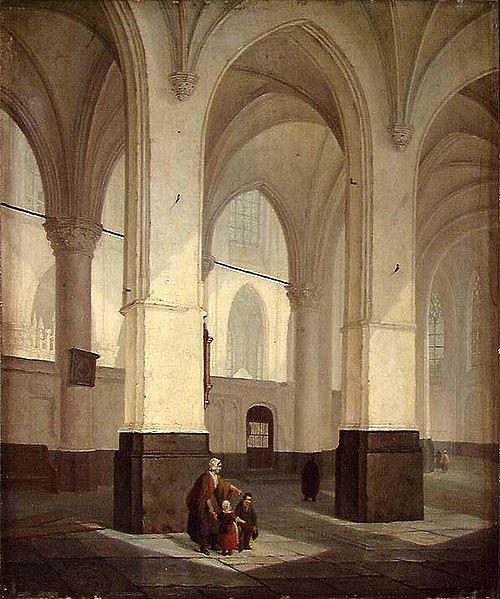 Interior of a Gothic Church, 1840, Bernardus van de Laar