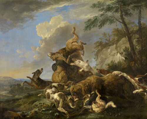 Bear Hunt, 1700, Carl Borromäus Andreas Ruthart