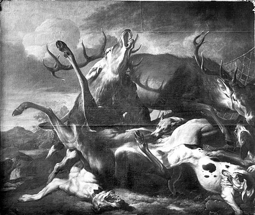 Hirschjagd, 1666, Carl Borromäus Andreas Ruthart