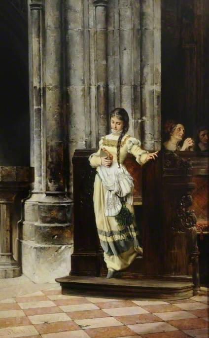 Leaving the Pew, 1877, Karl Probst
