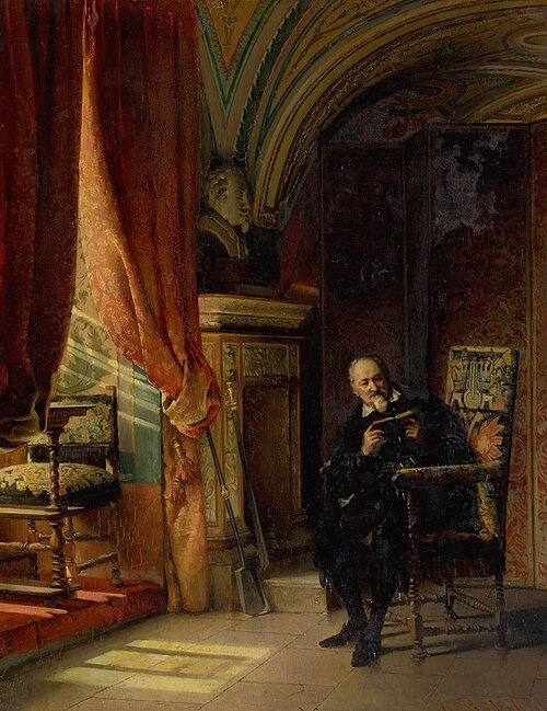 Interiér s čítajúcim mužom, 1900, Carl Probst