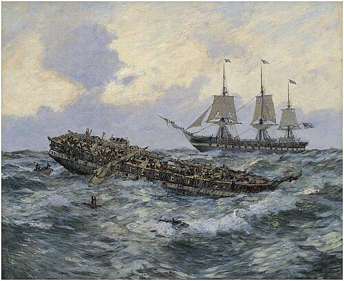 Engagement between the U.S. Frigate "Constitution" and H.M.S. "Guerriere", 1895, Carlton Theodore Chapman