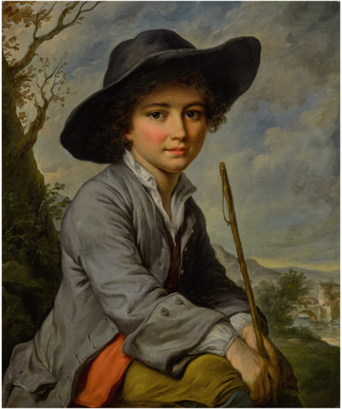 A YOUNG BOY SEATED IN A LANDSCAPE, THREE-QUARTER LENGTH, , Catherine Lusurier