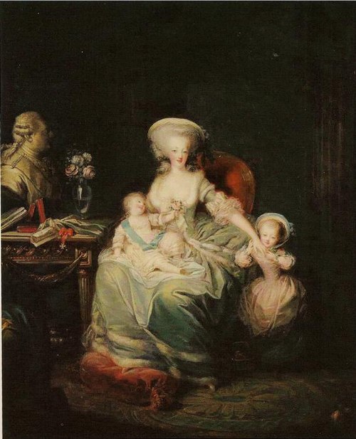 Marie Antoinette and her children, 1781, Charles Le Clercq