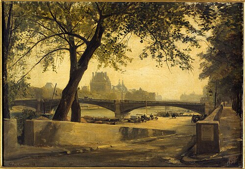 Le Pont de Solférino et le Pavillon de Flore, vus du quai d'Orsay, en 1888, 1888, Charles Mercier