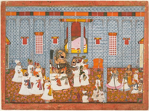 Maharana Bhim Singh of Mewar Ties His Turban, 1810, Chokha