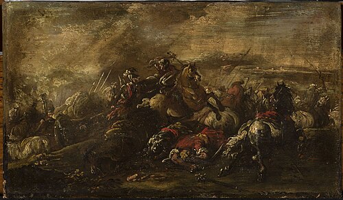 A battle scene, , Francesco Graziani