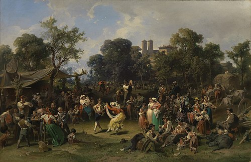 Italian folk festival, 1861, Ernst Schweinfurth
