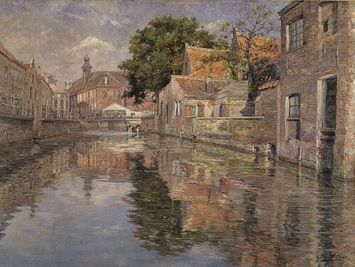 Saint Anthony's Quay in Ghent, 1890, Ferdinand Willaert