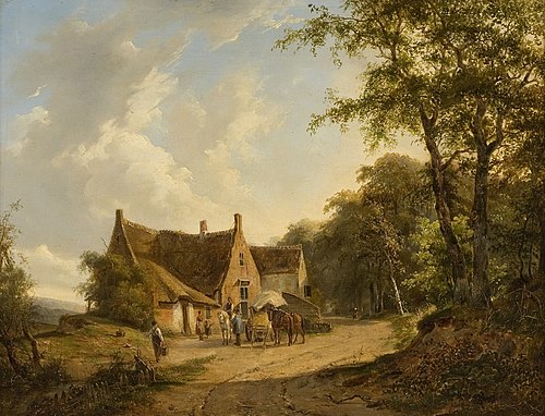 Boerderij aan zandweg, 1860, Frans Arnold Breuhaus de Groot