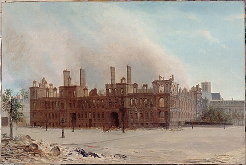 L'Hôtel de Ville après l'incendie de 1871, 1871, Frans Moormans