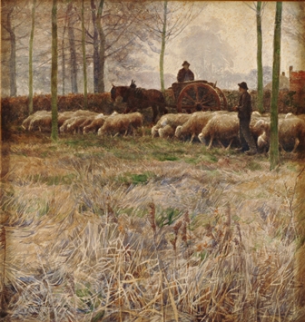 Schapen bij de boerderij, , Frans van Leemputten