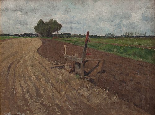 Akkerland met ploeg, , Frans van Leemputten