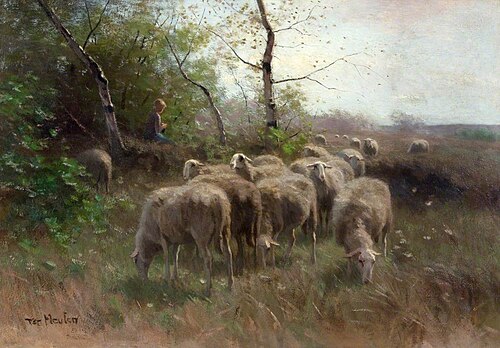 Shepherdess and Sheep, , François Pieter ter Meulen