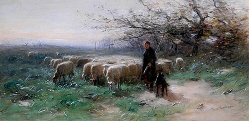 A Shepherd and His Flock, , François Pieter ter Meulen